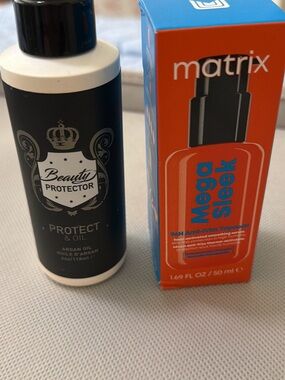 Matix Mega Sleek Smoothing Serum  and beauty protector Protect and Oil FULL SIZE